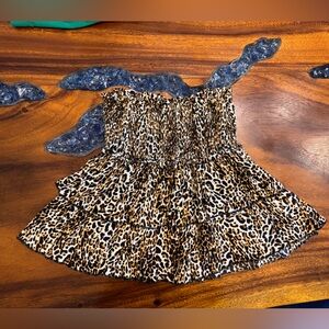 Leopard ruffle skirt size S